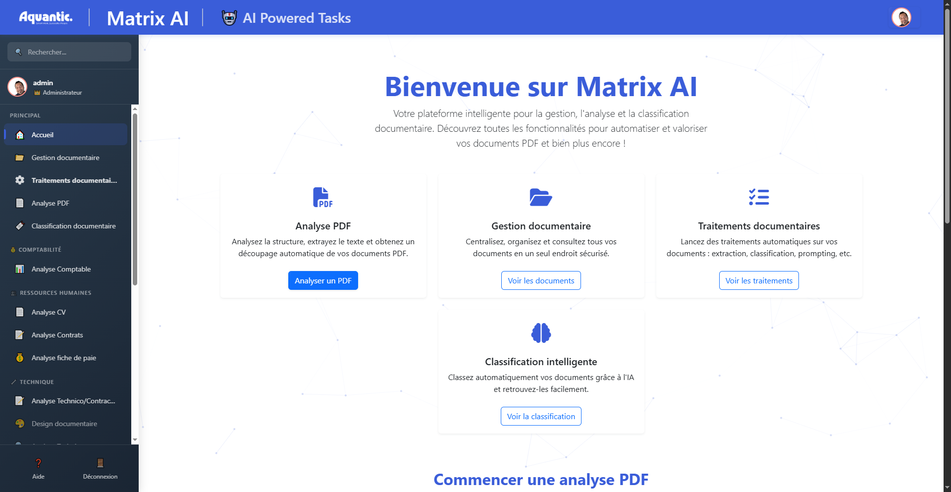 🗎 Plateforme de Classification et d’Analyse Documentaire par IA