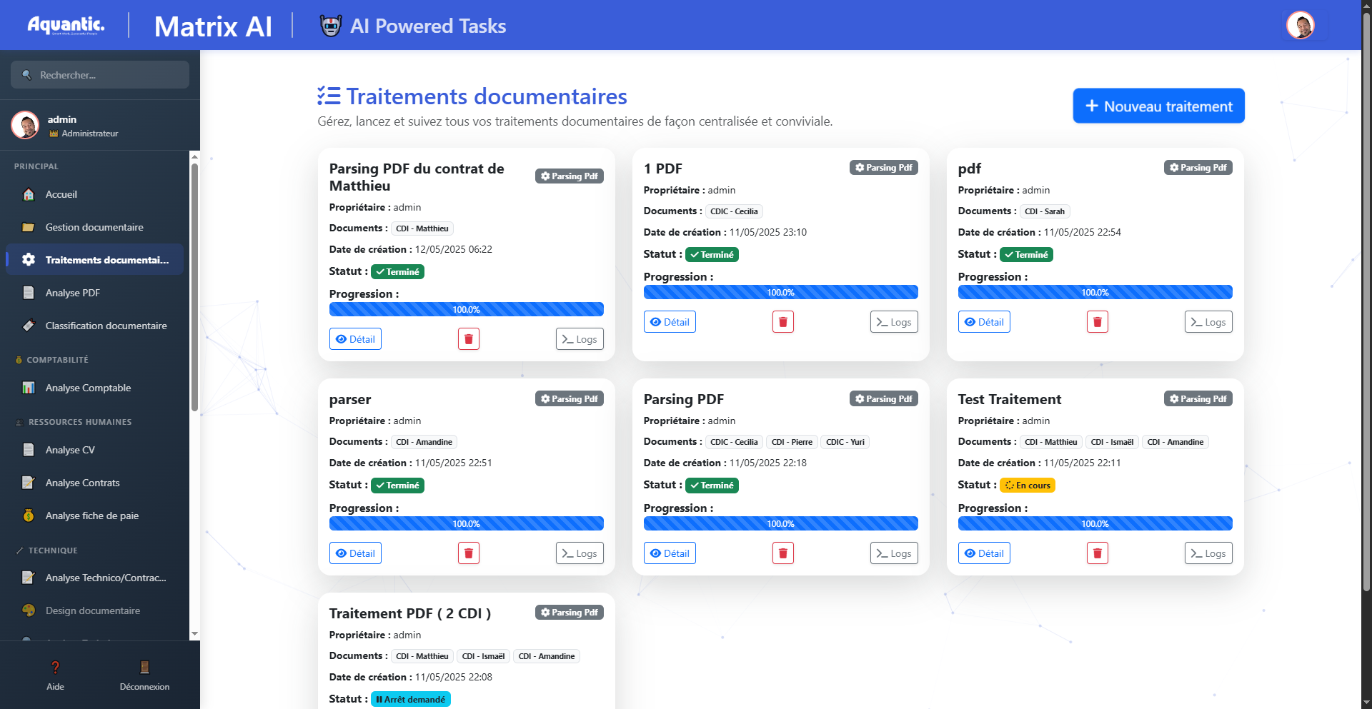 🗎 Plateforme de Classification et d’Analyse Documentaire par IA